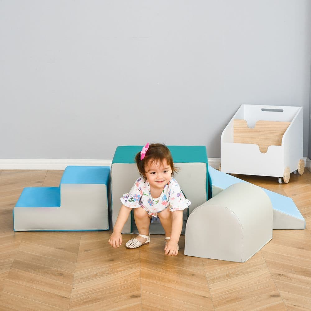 image-4-piece Soft Play Set Baby Foam Climber Block Toy Toddler 1-3 Years HOMCOM