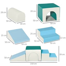image-4-piece Soft Play Set Baby Foam Climber Block Toy Toddler 1-3 Years HOMCOM