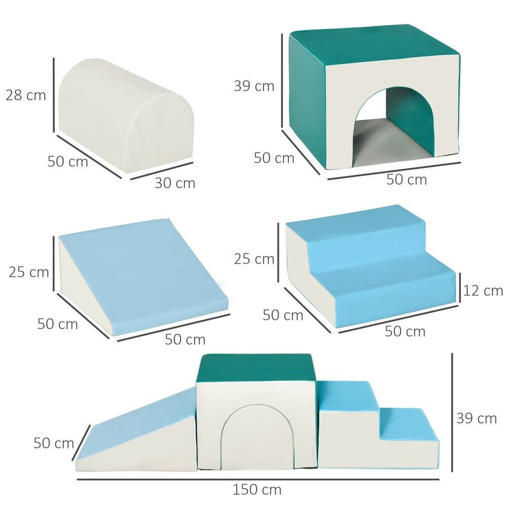 image-4-piece Soft Play Set Baby Foam Climber Block Toy Toddler 1-3 Years HOMCOM