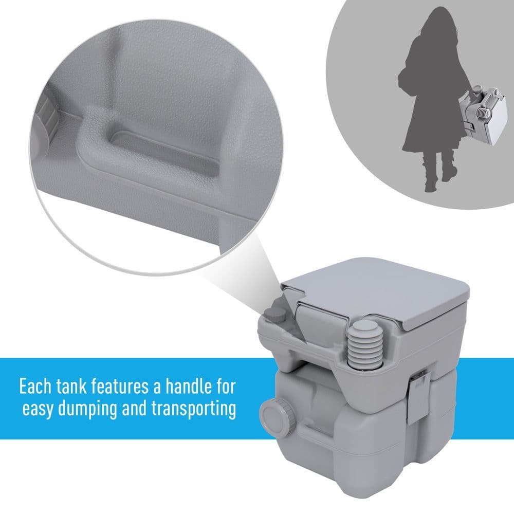image-20L Camping Toilet Portable Travel WC Caravan Picnic Fishing Restroom Outsunny