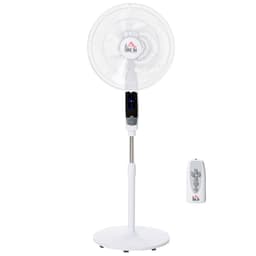 image-HOMCOM 54 Inch Pedestal Fan Height Adjustable 7.5h 85 Oscillation LED Panel
