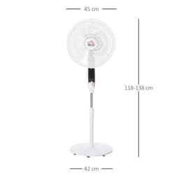 image-HOMCOM 54 Inch Pedestal Fan Height Adjustable 7.5h 85 Oscillation LED Panel