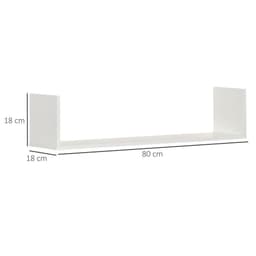 image-Set of 3 Wooden Floating Shelves Wall Mount CD DVD Display White HOMCOM