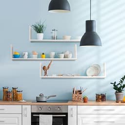image-Set of 3 Wooden Floating Shelves Wall Mount CD DVD Display White HOMCOM