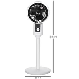image-32 Inch Air Circulator Fan 70 Oscillation Carry Handle Black White HOMCOM