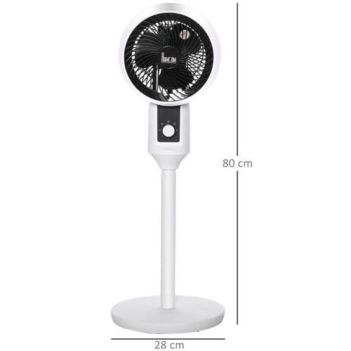 image-32 Inch Air Circulator Fan 70 Oscillation Carry Handle Black White HOMCOM