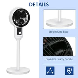 image-32 Inch Air Circulator Fan 70 Oscillation Carry Handle Black White HOMCOM