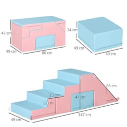 image-2-piece Soft Play Set Baby Foam Climber Block Toy Toddler 1-3 Years HOMCOM
