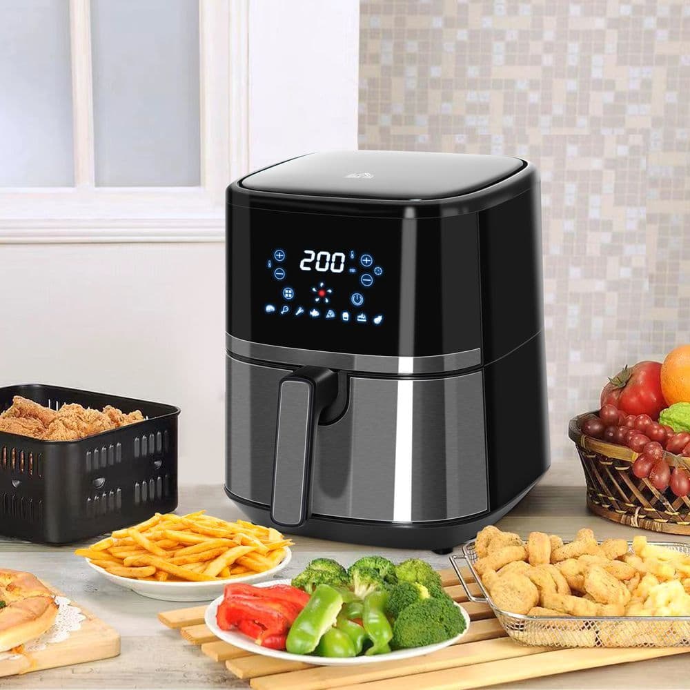 image-Air Fryer 4.5L 1500W with Digital Display Rapid Air Circulation Timer HOMCOM