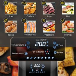 image-Air Fryer 4.5L 1500W with Digital Display Rapid Air Circulation Timer HOMCOM