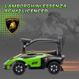 image-Lamborghini 2 in 1 Baby Ride on Push Car Toddler Push Along Car, Green