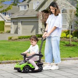 image-Lamborghini 2 in 1 Baby Ride on Push Car Toddler Push Along Car, Green