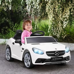 image-Benz 12V Kids Electric Ride On Car W/ Remote Control Music White