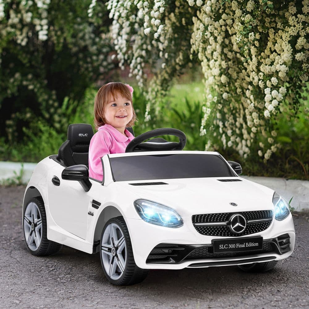 image-Benz 12V Kids Electric Ride On Car W/ Remote Control Music White