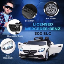 image-Benz 12V Kids Electric Ride On Car W/ Remote Control Music White