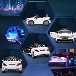 image-Benz 12V Kids Electric Ride On Car W/ Remote Control Music White