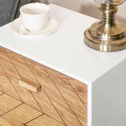 image-Nordic Style 2 Drawers Side Cabinet Wooden Bedside Table Storage Chest