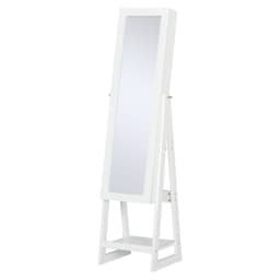 image-Freestanding Jewellery Storage Armoire 2 Mirrors Drawers Hooks Lights