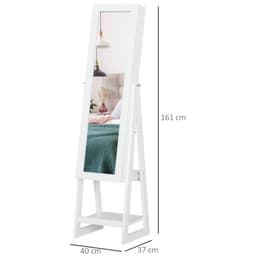 image-Freestanding Jewellery Storage Armoire 2 Mirrors Drawers Hooks Lights