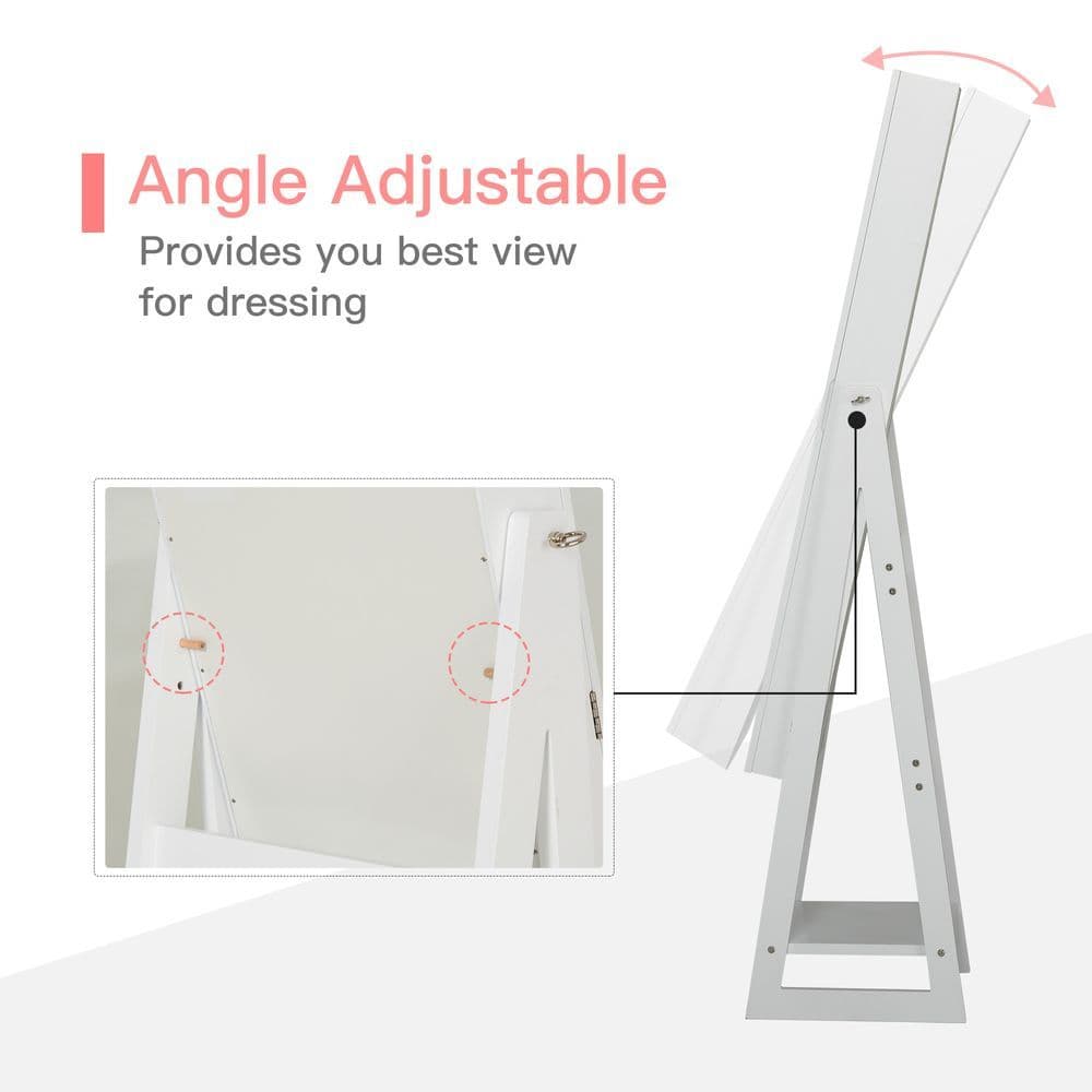 image-Freestanding Jewellery Storage Armoire 2 Mirrors Drawers Hooks Lights