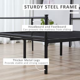 image-HOMCOM King Metal Bed Frame w/ Headboard and Footboard