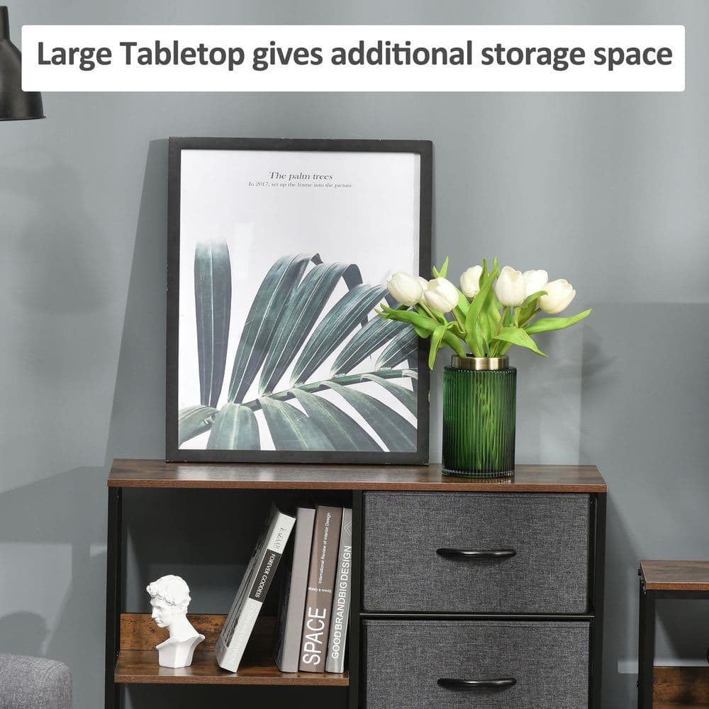 image-HOMCOM Chest Dresser with 3 Drawers Storage Cabinet Organizer, Black