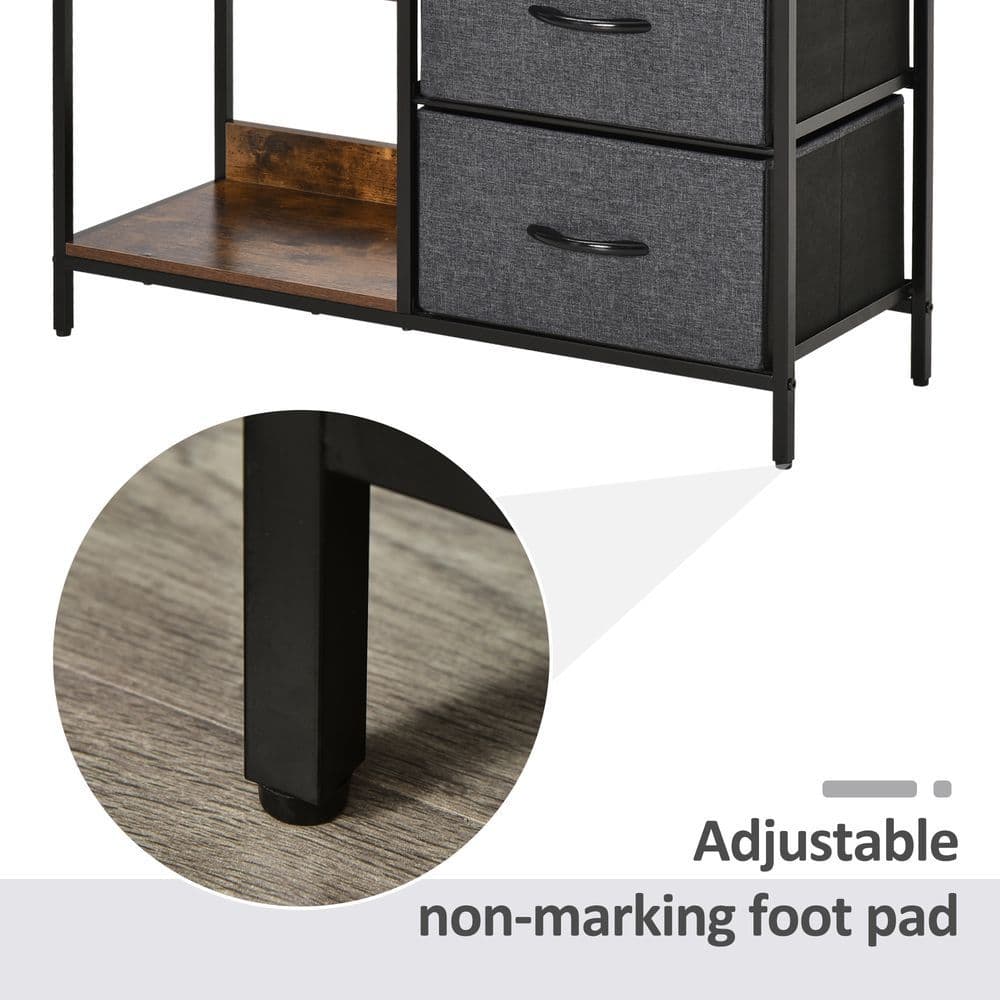 image-HOMCOM Chest Dresser with 3 Drawers Storage Cabinet Organizer, Black