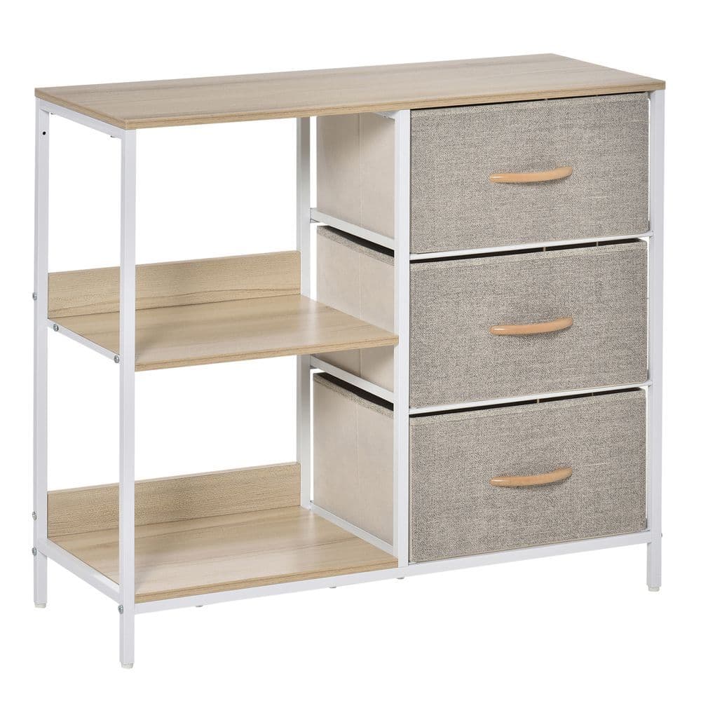 image-Chest Dresser with 3 Drawers Storage Cabinet Organizer, Beige