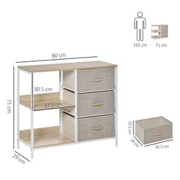 image-Chest Dresser with 3 Drawers Storage Cabinet Organizer, Beige