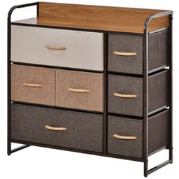 image-HOMCOM 7-Drawer Dresser, Fabric Chest of Drawers, Storage Organizer