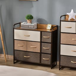 image-HOMCOM 7-Drawer Dresser, Fabric Chest of Drawers, Storage Organizer