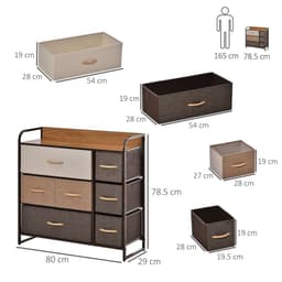image-HOMCOM 7-Drawer Dresser, Fabric Chest of Drawers, Storage Organizer