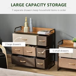 image-HOMCOM 7-Drawer Dresser, Fabric Chest of Drawers, Storage Organizer