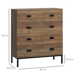 image-Chest of Drawers, 4 Drawer Unit Storage Chest Bedroom Living Room