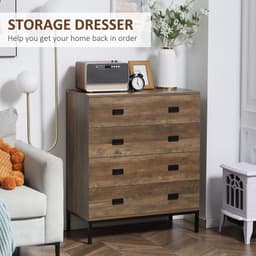 image-Chest of Drawers, 4 Drawer Unit Storage Chest Bedroom Living Room