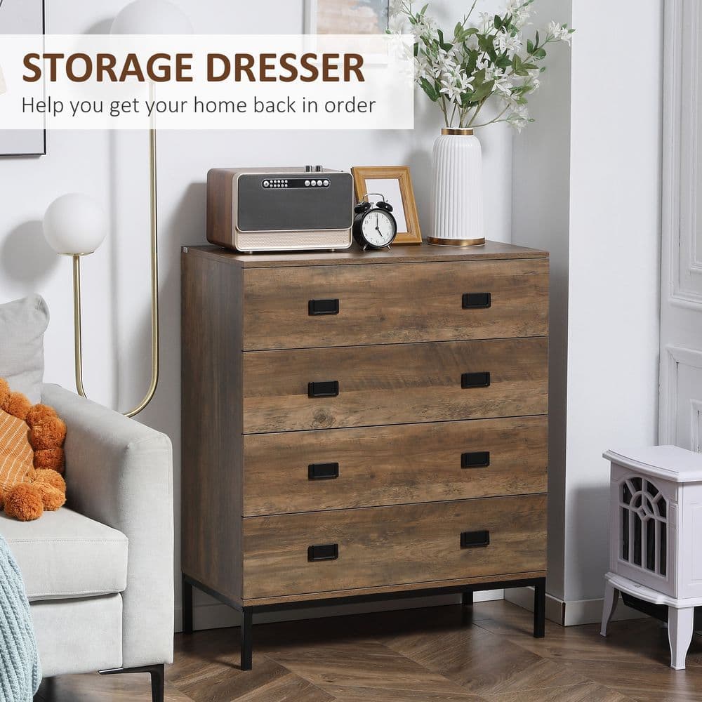 image-Chest of Drawers, 4 Drawer Unit Storage Chest Bedroom Living Room