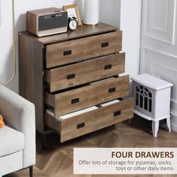 image-Chest of Drawers, 4 Drawer Unit Storage Chest Bedroom Living Room