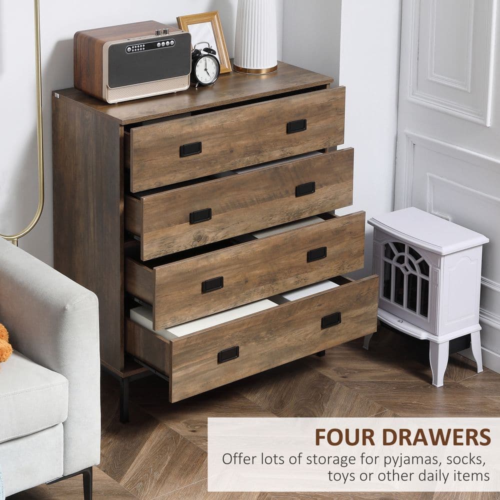 image-Chest of Drawers, 4 Drawer Unit Storage Chest Bedroom Living Room