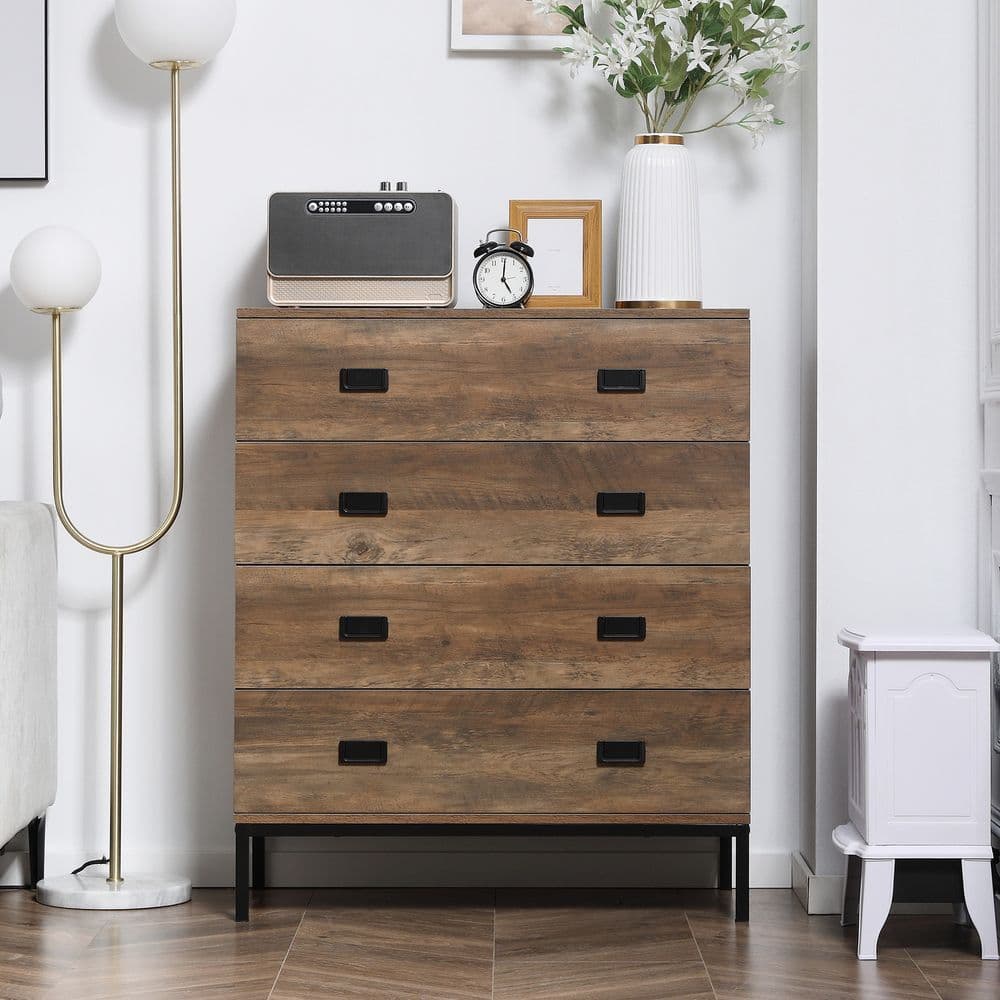 image-Chest of Drawers, 4 Drawer Unit Storage Chest Bedroom Living Room