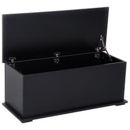 image-HOMCOM Ottoman Storage Box Chest Cabinet Keepsake With Lid Chipboard Black