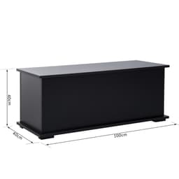 image-HOMCOM Ottoman Storage Box Chest Cabinet Keepsake With Lid Chipboard Black