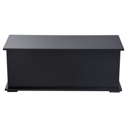 image-HOMCOM Ottoman Storage Box Chest Cabinet Keepsake With Lid Chipboard Black