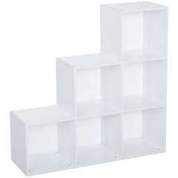 image-Storage Cabinet with 6 Cubes Closet Organiser with 3-Tier Shelf, White