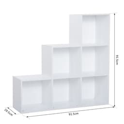 image-Storage Cabinet with 6 Cubes Closet Organiser with 3-Tier Shelf, White