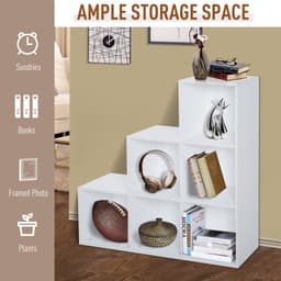 image-Storage Cabinet with 6 Cubes Closet Organiser with 3-Tier Shelf, White