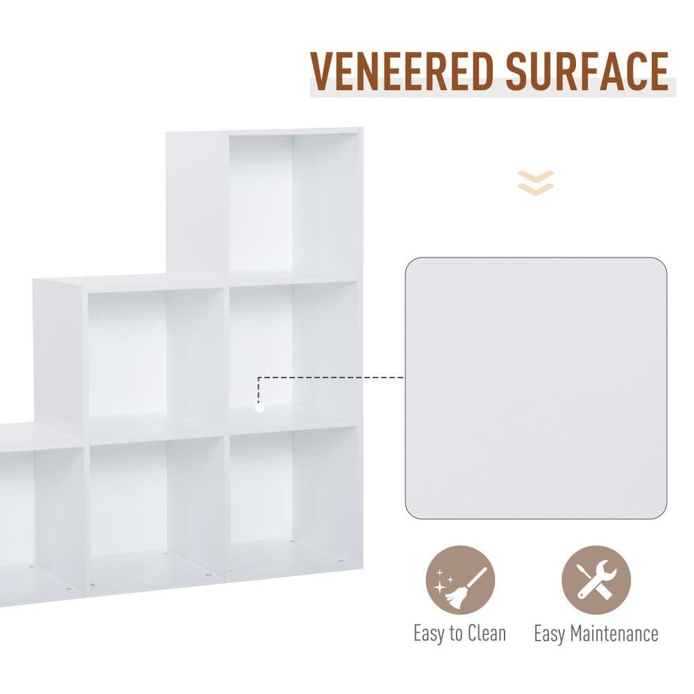 image-Storage Cabinet with 6 Cubes Closet Organiser with 3-Tier Shelf, White