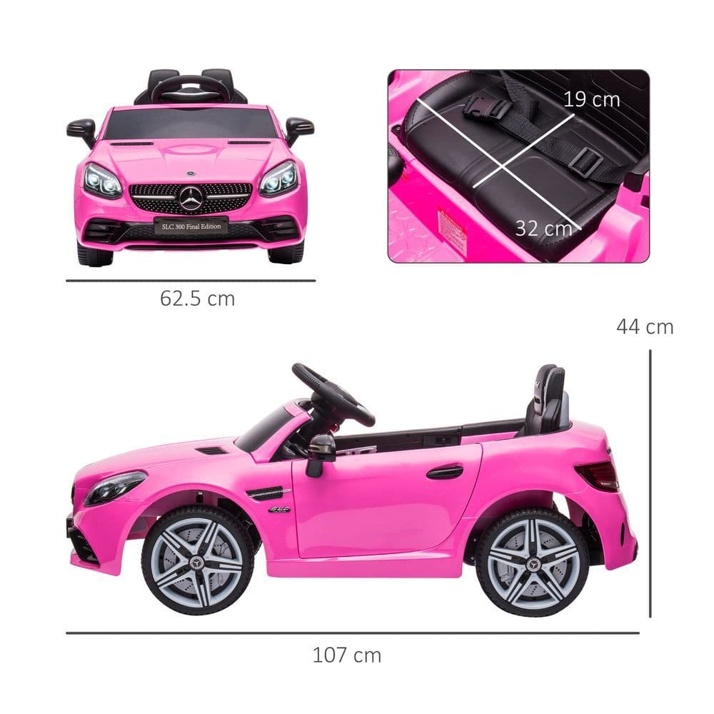 image-Benz 12V Kids Electric Ride On Car W/ Remote Control Music Pink