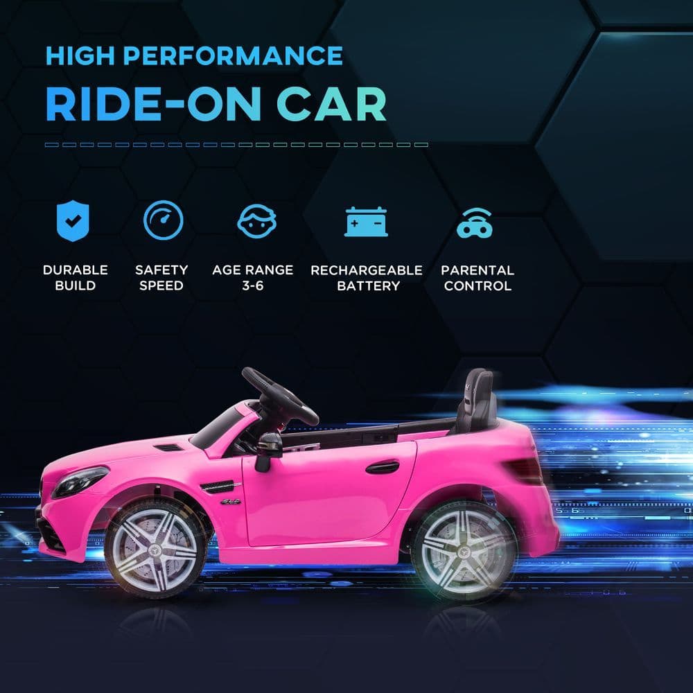 image-Benz 12V Kids Electric Ride On Car W/ Remote Control Music Pink