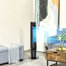 image-Quiet Air Cooler, Home Evaporative Ice Cooling Tower Fan Bedroom, Black