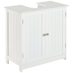image-HOMCOM Basin Sink Vanity Cabinet Toilet Bathroom Shelf Door Storage Wooden